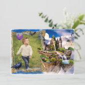 Fairy Tale Knights Castle Foto Verjaardag Kaart (Staand voorkant)