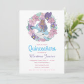 Fairy Tale Mermaid Quinceañera 15e verjaardag Kaart (Staand voorkant)