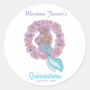 Fairy Tale Mermaid Quinceañera 15e verjaardag Ronde Sticker