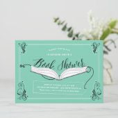 Fairy Tale Mint Green Gender Neutral Book Shower Kaart (Staand voorkant)