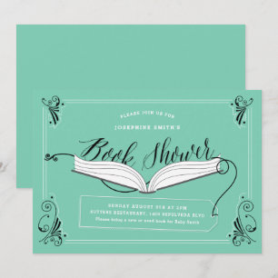Fairy Tale Mint Green Gender Neutral Book Shower Kaart