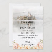 Fairy Tale Misty Lake Elegant Floral Wedding Kaart (Voorkant)