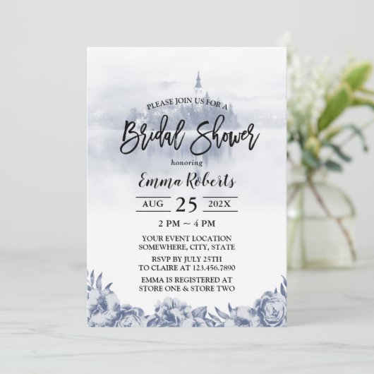 Fairy Tale Misty Lake Floral Vrijgezellenfeest Kaart (Staand voorkant)