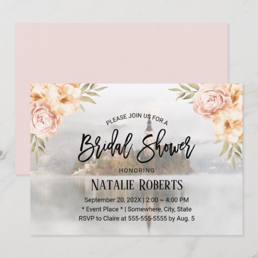 Fairy Tale Misty Lake Floral Vrijgezellenfeest Kaart (Voorkant / Achterkant)