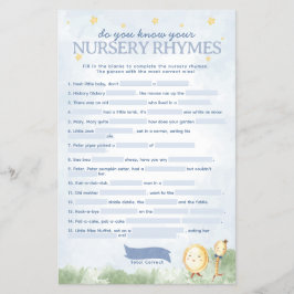 Fairy Tale Nursery Rhyme Baby shower spel Flyer