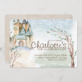 Fairy Tale Party Castle in het bos Uitnodiging (Voorkant / Achterkant)