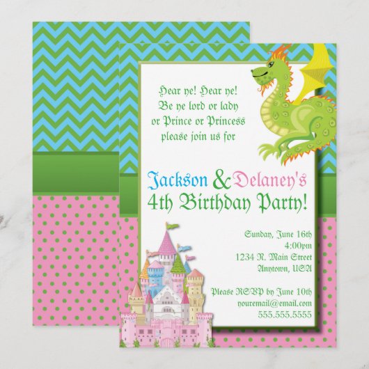 Fairy Tale Party uitnodiging (Voorkant / Achterkant)