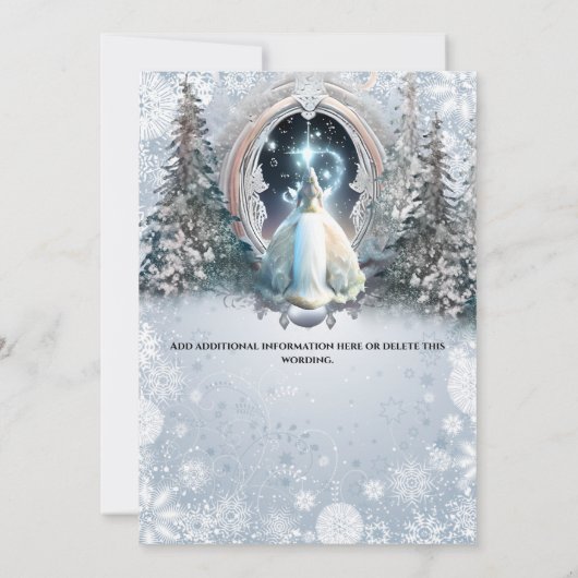 Fairy tale personalized invitations for girls kaart (Achterkant)