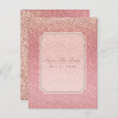 Fairy Tale Pink Glitter Glam Party Save the Date Aankondigingskaart (Voorkant / Achterkant)