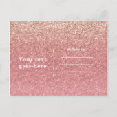 Fairy Tale Pink Glitter Glam Party Save the Date Aankondigingskaart (Achterkant)
