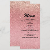Fairy Tale Pink Glitter Sweet 16 Glam Party Menu (Voorkant / Achterkant)