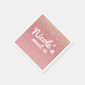 Fairy Tale Pink Glitter Sweet 16 Verjaardagsfeest Servetten (Hoek)