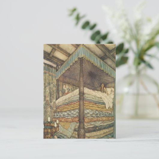  Fairy Tale, Princess and Pea, Edmund Dulac Briefkaart (Staand voorkant)