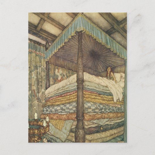  Fairy Tale, Princess and Pea, Edmund Dulac Briefkaart (Voorkant)