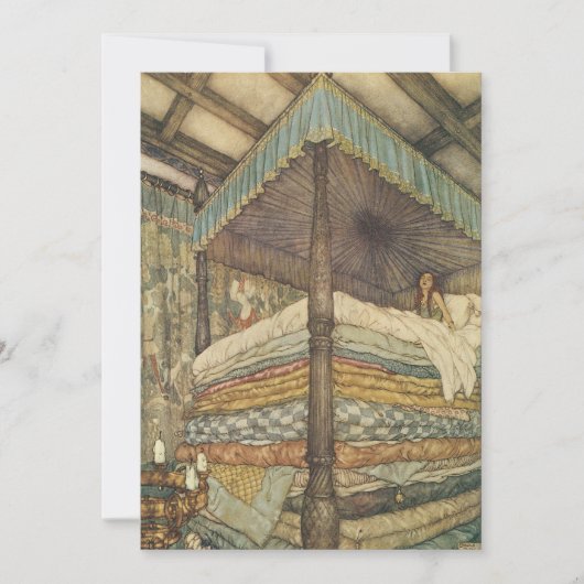  Fairy Tale, Princess and Pea, Edmund Dulac Kaart (Voorkant)