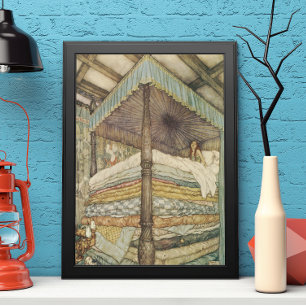 Fairy Tale, Princess and Pea, Edmund Dulac Poster