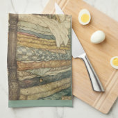  Fairy Tale, Princess and Pea, Edmund Dulac Theedoek (Quarter Fold)