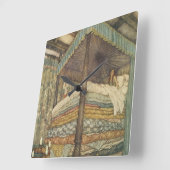  Fairy Tale, Princess and Pea, Edmund Dulac Vierkante Klok (Hoek)