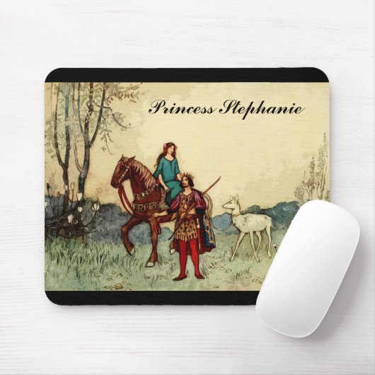 Fairy Tale Princess and White Deer Muismat (Met muis)