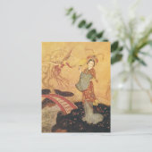  Fairy Tale Princess Badoura, Edmund Dulac Briefkaart (Staand voorkant)