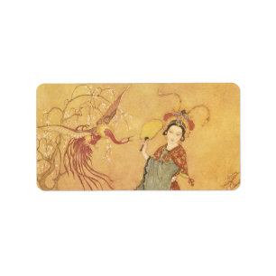  Fairy Tale Princess Badoura, Edmund Dulac Etiket