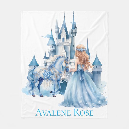 Fairy Tale Princess Castle Girl Birthday Gift Fleece Deken (Voorkant)