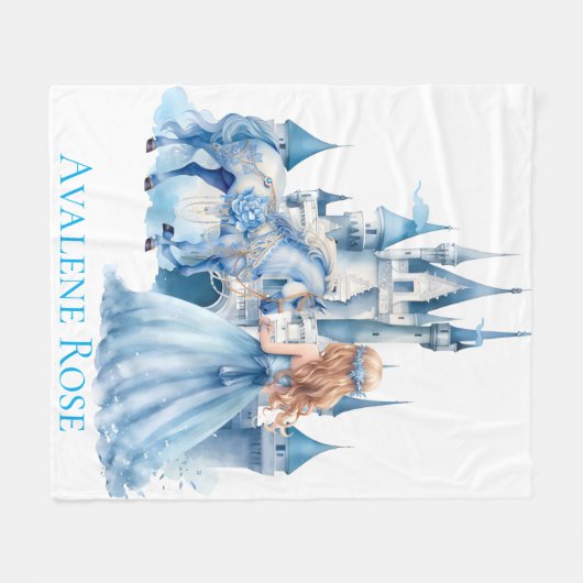 Fairy Tale Princess Castle Girl Birthday Gift Fleece Deken (Voorkant (Horizontaal))