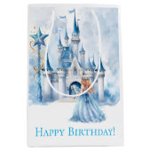 Fairy Tale Princess Castle Girl Birthday Medium Cadeauzakje (Voorkant)