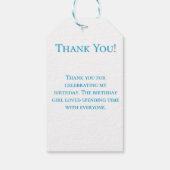 Fairy Tale Princess Castle Girl Birthday Thanks Cadeaulabel (Achterkant)