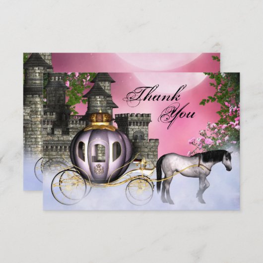 Fairy Tale Princess Flat Dank u kaarten (Voorkant / Achterkant)