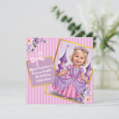 Fairy Tale Princess Keepsake - Lila en roze Kaart (Staand voorkant)