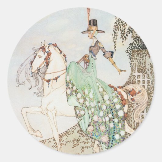  Fairy Tale, Princess Minette, Kay Nielsen Ronde Sticker (Voorkant)