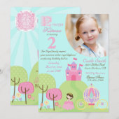 Fairy Tale Princess Second Birthday Invitation Kaart (Voorkant / Achterkant)