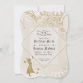 Fairy Tale Princess Theme Gold Glitter Kaart (Achterkant)