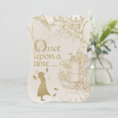 Fairy Tale Princess Theme Gold Glitter Kaart (Staand voorkant)