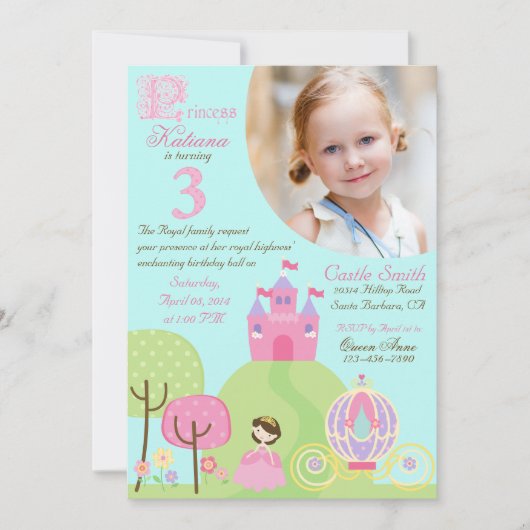 Fairy Tale Princess Third Invitation Kaart (Voorkant)