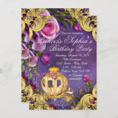 Fairy Tale Princess Verjaardagsfeestje Uitnodiging (Voorkant / Achterkant)