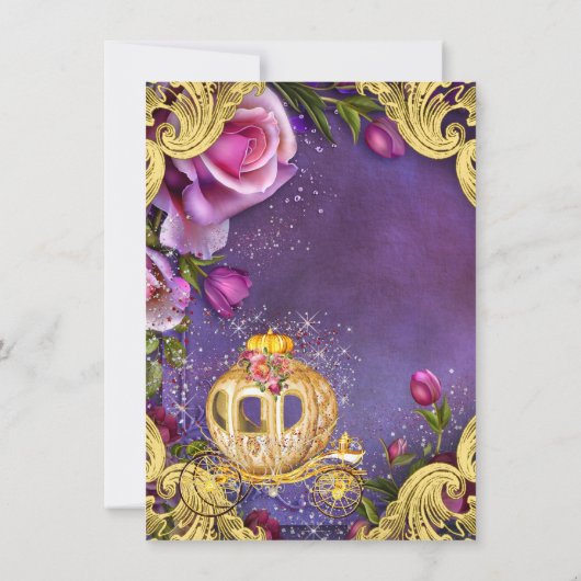 Fairy Tale Princess Verjaardagsfeestje Uitnodiging (Achterkant)