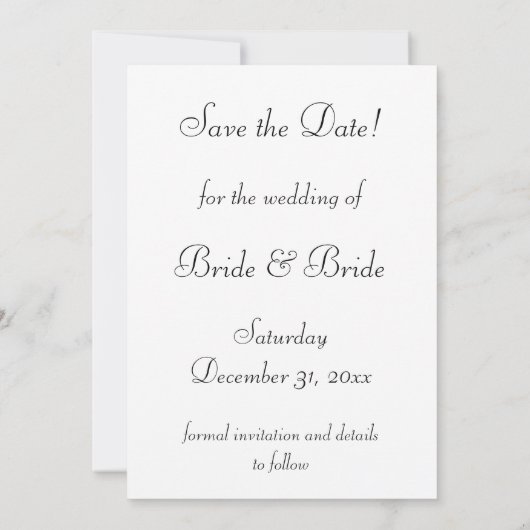 Fairy Tale Princess Wedding Save the Date (Achterkant)