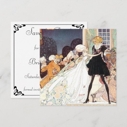  Fairy Tale Princess Wedding Save the Date (Voorkant / Achterkant)