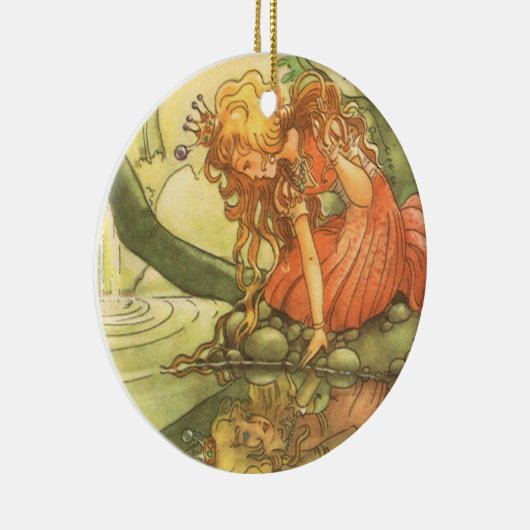  Fairy Tale, prinsprinsesprinses van Pond Keramisch Ornament (Rechts)