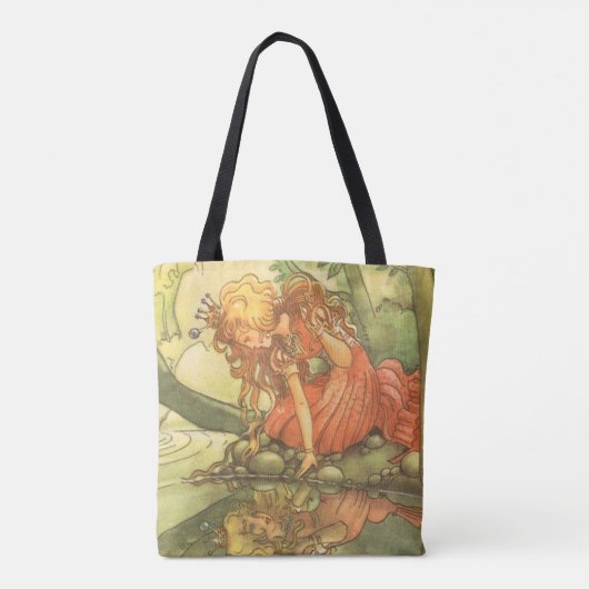  Fairy Tale, prinsprinsesprinses van Pond Tote Bag (Achterkant)