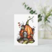 Fairy Tale Pumpkin House Briefkaart (Staand voorkant)