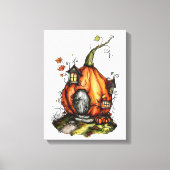 Fairy Tale Pumpkin House Canvas Afdruk (Voorkant)
