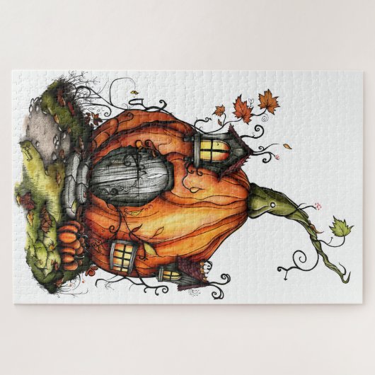 Fairy Tale Pumpkin House Legpuzzel (Horizontaal)