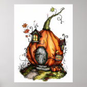 Fairy Tale Pumpkin House Poster (Voorkant)