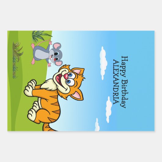 Fairy Tale Pussy Cat Fab London Queen Visit Fun Inpakpapier Vel (Voorkant)