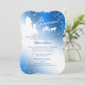 Fairy Tale Quinceanera Sparkle Castle Inv Kaart (Staand voorkant)