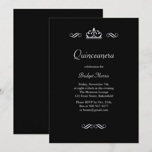 Fairy Tale Quinceanera uitnodiging (Voorkant / Achterkant)