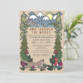 Fairy Tale Red Riding Hood Baby shower Kaart (Staand voorkant)